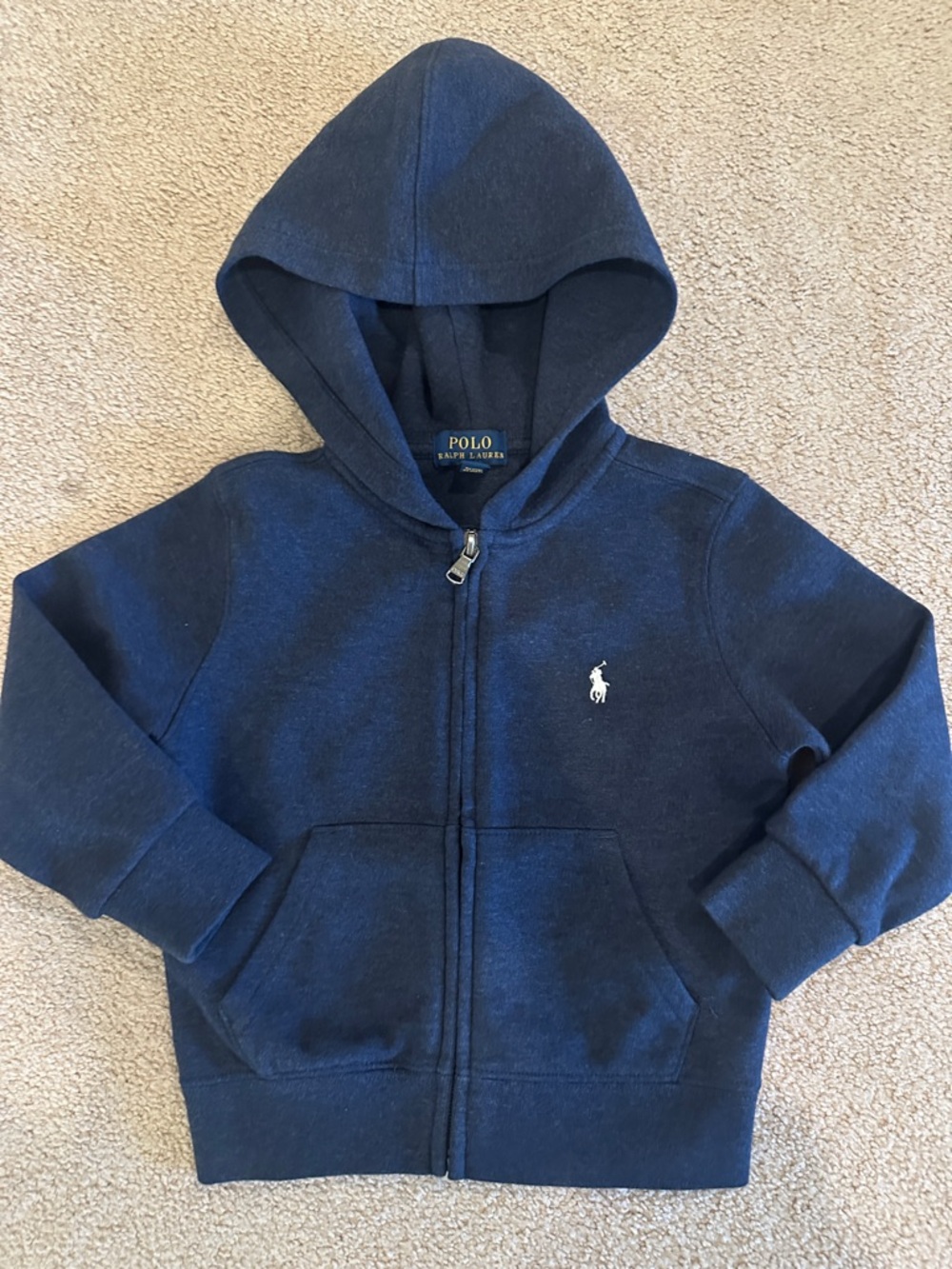 Polo by Ralph Lauren Navy Zip Hoodie with White Pony